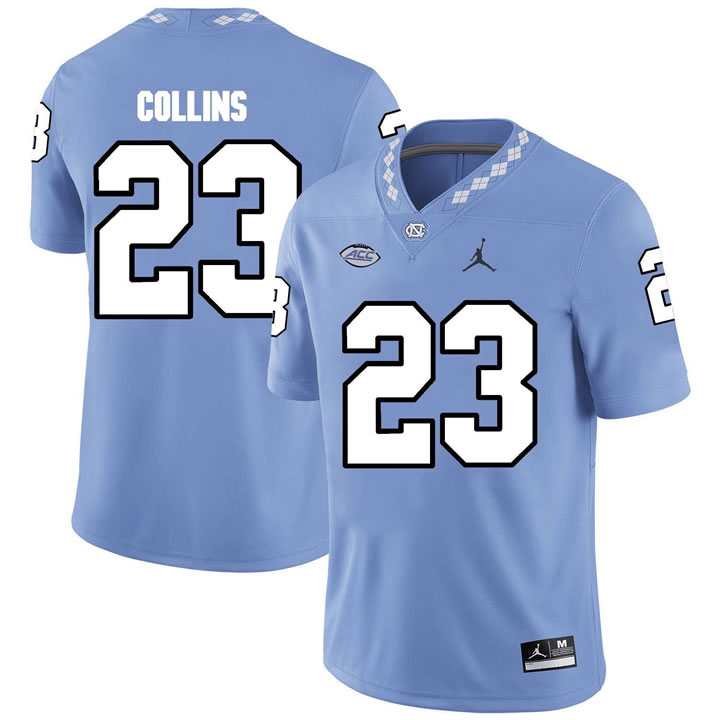 North Carolina Tar Heels #23 David Collins Blue College Football Jersey